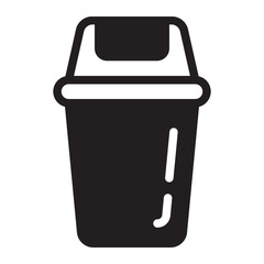 recycle bin glyph icon