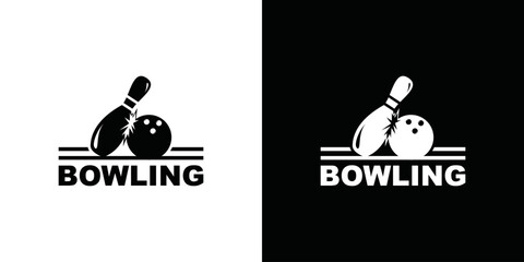 bowling sport design logo template. vector design of bowling balls and similar, logo for bowling club