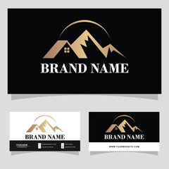 design logo Real estate house mountain logo template