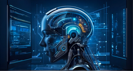 AI has the potential to transform numerous industries, ranging from healthcare and finance to transportation and entertainment. It holds promise for enhancing productivity - obrazy, fototapety, plakaty