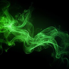 jets of poisonous green smoke on a black background. abstract texture of flying smoke.