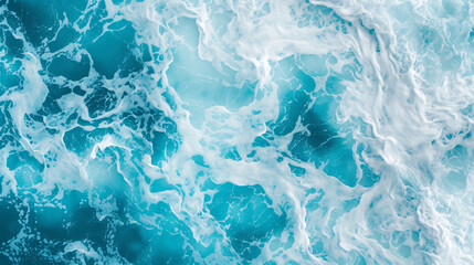 A cool turquoise backdrop with a marbled effect reminiscent of tranquil sea waves and beach vibes.