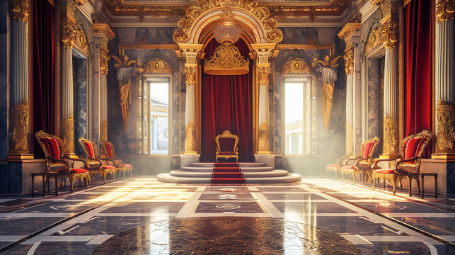Throne hall in a majestic palace