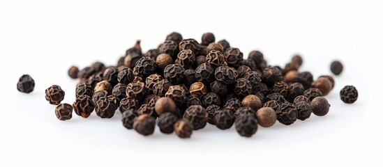 Black Pepper on Isolated White Background - A Captivating Display of Black Pepper on Isolated White Background for the Perfect Seasoning Experience