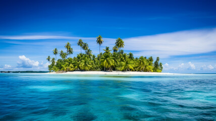 Fototapeta na wymiar Tropical island and clear blue sea