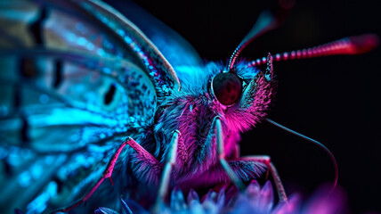 Head of a butterfly shot with strong magnification
