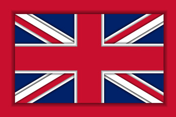 Union Jack, Great Britain UK flag papercut style 