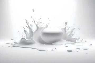 Foto op Plexiglas milk splash isolated on white background © sultana