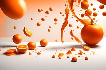  a vibrant orange hue takes center stage in a 3D render, isolated on a white background