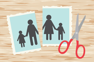 concept of family, marital problems, separation; divorce - vector illustration