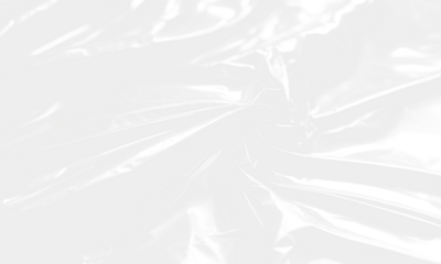 Transparent plastic wrap texture overlay effect. polyethylene wrapping stretch film background. Shrink crumpled plastic sleeve surface. Vector illustration