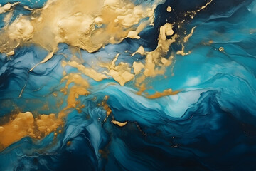 beautiful abstract fluid art background texture. ink and gold mixed texture