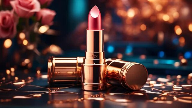 Chic lipstick, cosmetic background