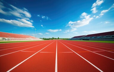 Well maintained track with a smooth surface awaiting athletes