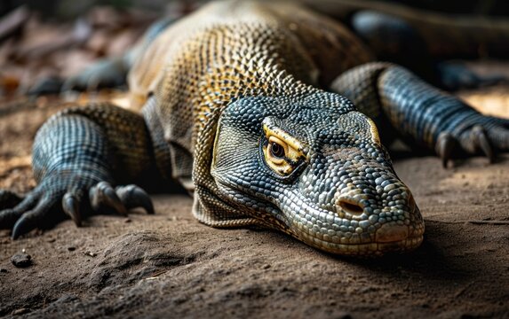  Shot of a Komodo dragon at rest