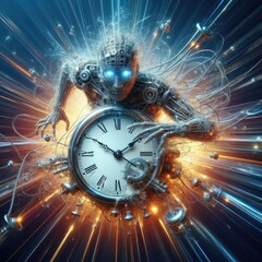 Deadline Dystopia: Captivating Clock Illustration - Time is Running Out, Seize the Moment Before it Fades Away