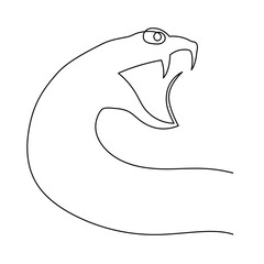 Snake one line art,hand drawn continuous drawing contour,symbol of new year 2025.Poisonous reptile serpent outline,wildlife nature concept.Editable stroke.Isolated.Vector illustration