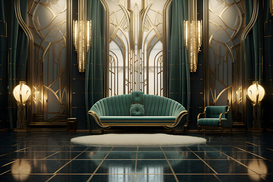 Room with glamorous mirrored walls