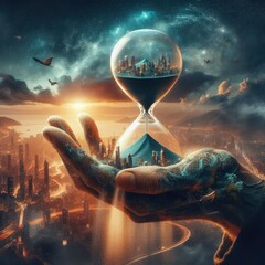 Deadline Dystopia: Captivating Clock Illustration - Time is Running Out, Seize the Moment Before it Fades Away