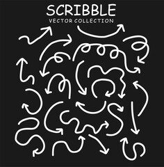 Set of hand drawn ink pen scribbles