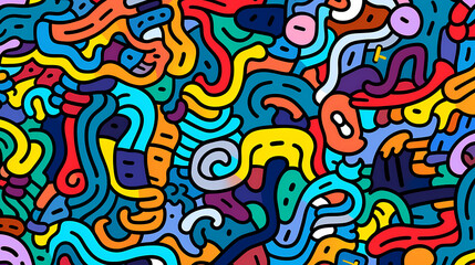 Funny doodle seamless pattern, artistic background