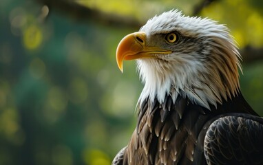 Obraz premium Shot of an eagle keen eyes focused on a distant prey