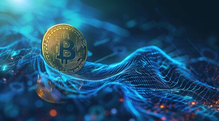 bitcoin price with blue lines on top Generative AI