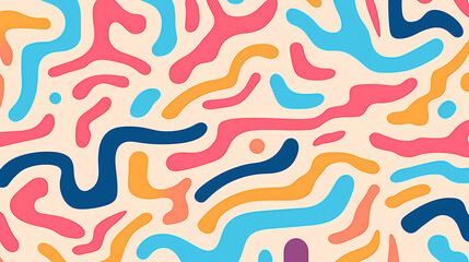 Fototapeta premium Funny doodle seamless pattern, artistic background