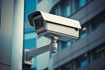 CCTV security camera or surveillance system on building exterior