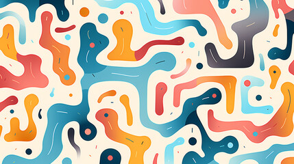 Funny doodle seamless pattern, artistic background