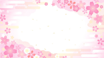 桜のイラストが美しい春の背景デザイン