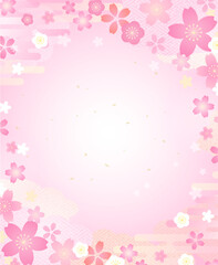 桜のイラストが美しい春の背景デザイン
