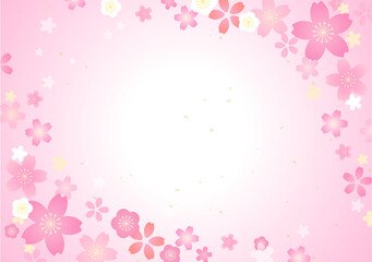 桜のイラストが美しい春の背景デザイン