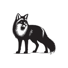 Desolate Fox Echoes: Fox Silhouette Ensemble Echoing the Desolate Beauty of Fox Existence - Fox Silhouette - Fox Illustration - Fox Vector
