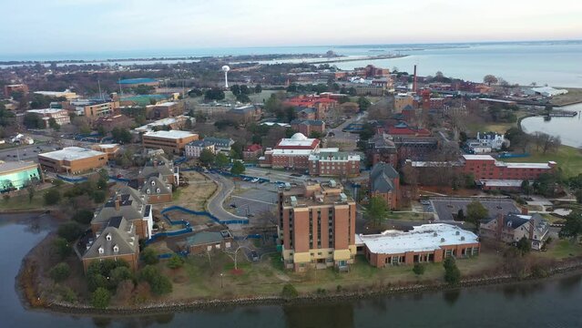 Aerial View of Hampton University Historically Black University in Virginia