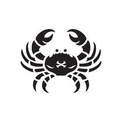 Oceanic Elegance: Silhouetted Crabs Illustrating the Graceful Movements of Underwater Life - Crab Vector - Crab Illustration
