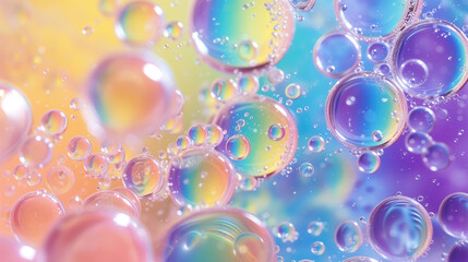 Soap bubbles abstract light illumination, abstract background