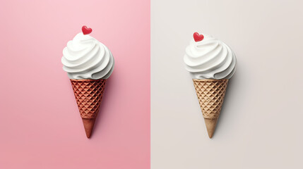 Minimalist Love Ice Cream Sweet Elegance Background Ai Generative