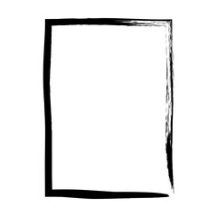 Frame border, grunge shape icon, vertical rectangle decorative doodle element for design in vector illustration
