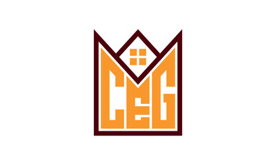 CEG initial letter real estate builders logo design vector. construction ,housing, home marker, property, building, apartment, flat, compartment, business, corporate, house rent, rental, commercial - obrazy, fototapety, plakaty