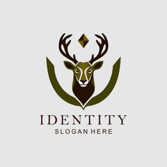 simple abstract deer logo template illustration