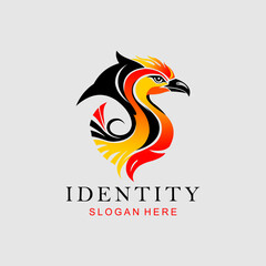 bird fire logo design vector