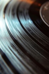 Macro shot showcasing the intricate grooves of a vinyl record.