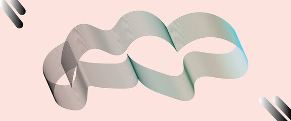 Abstract lines background with glowing wave. Shiny moving lines design element. Futuristic technology concept. Vector illustration