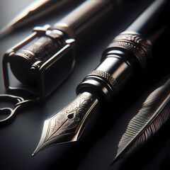 an elegant and timeless image featuring a classic pen, capturing the fine details and craftsmanship, Generative Ai