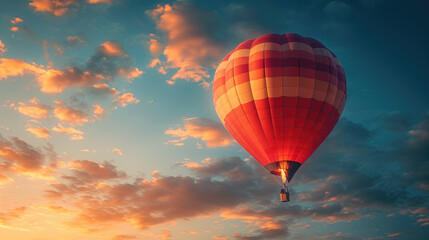 Fototapeta na wymiar A hot air balloon floating in the air 