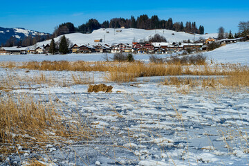 Winterlandschaft mit Blick auf Oberstdorf-Rubi