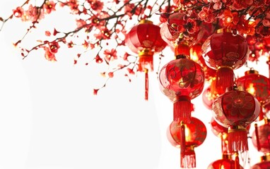 Obraz premium vibrant chinese new year banner against white background
