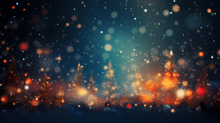 Naklejka premium Abstract glitter lights background, blurred bokeh effect, holiday decoration background