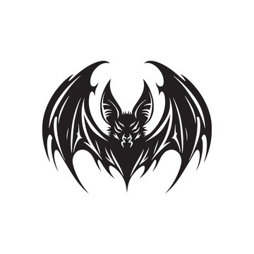 Twilight Fliers: A Set of Bat Silhouettes and Bird Shadows Silently Navigating the Dusk - Bat Illustration - Bat Vector
